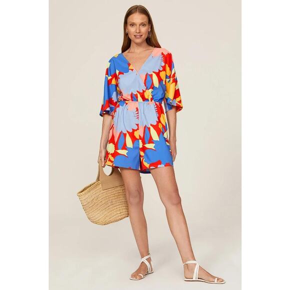 PETER SOM Women's Floral Romper Size 4 In Multicolor - Picture 1 of 12